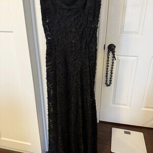 House of CB Black 'Seren' Floral Lace Back Maxi Dress Size L+